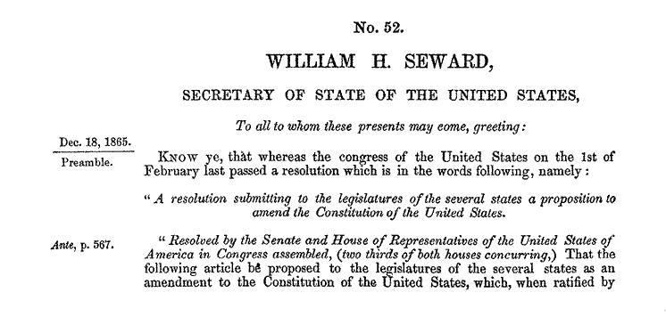 13th amendment Seward part 1